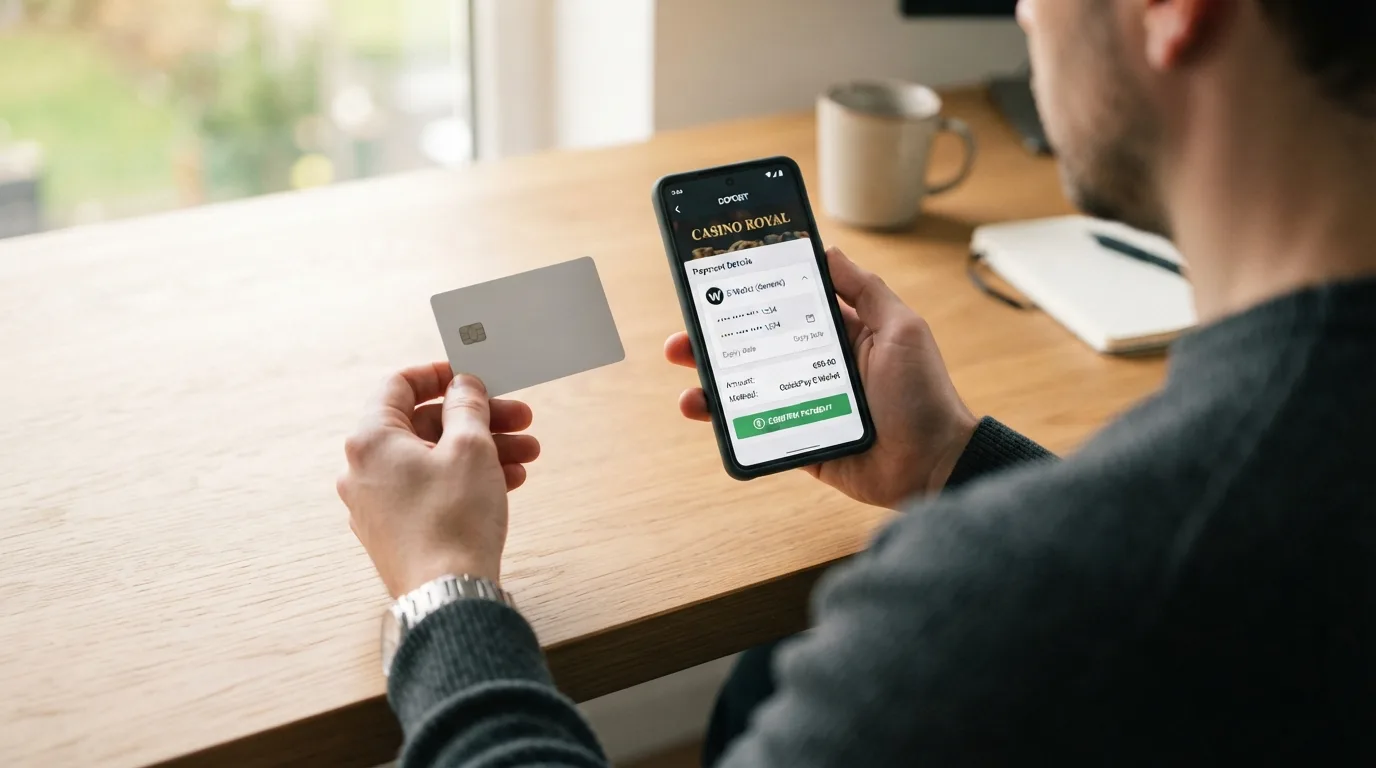 Ein Amazon-Gutschein neben einer Casino-Kasse mit Amazon-Pay-Logo als Zahlungsoption