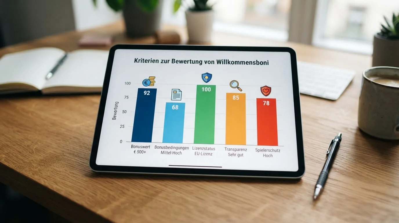 Methodik-Grafik mit den fünf Bewertungskriterien als Bausteine