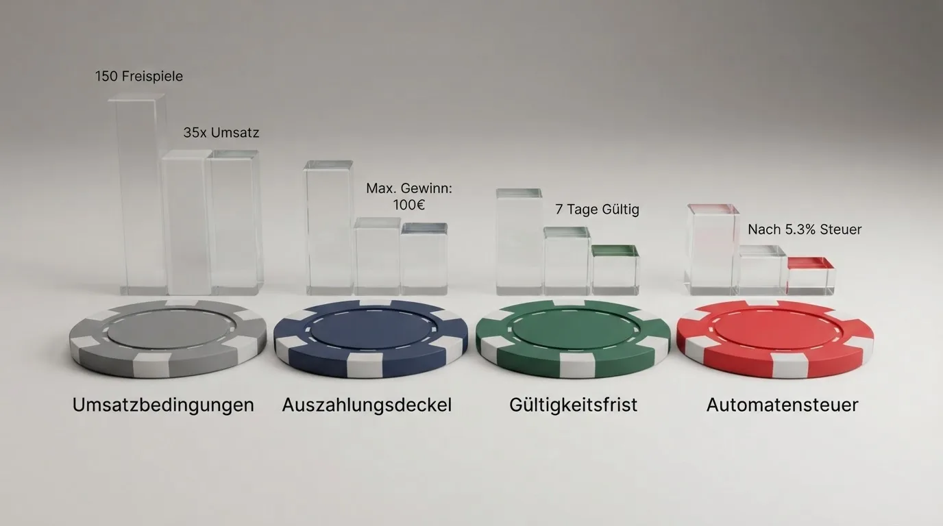 Vier Wertvernichter einer Freispiel-Aktion: Umsatz, Deckel, Frist und Steuer