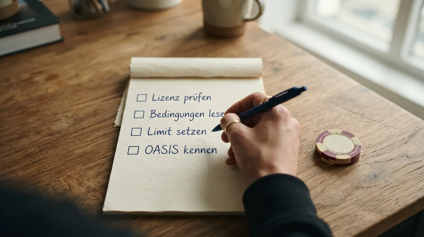 Checklisten-Motiv mit den vier Handlungsschritten