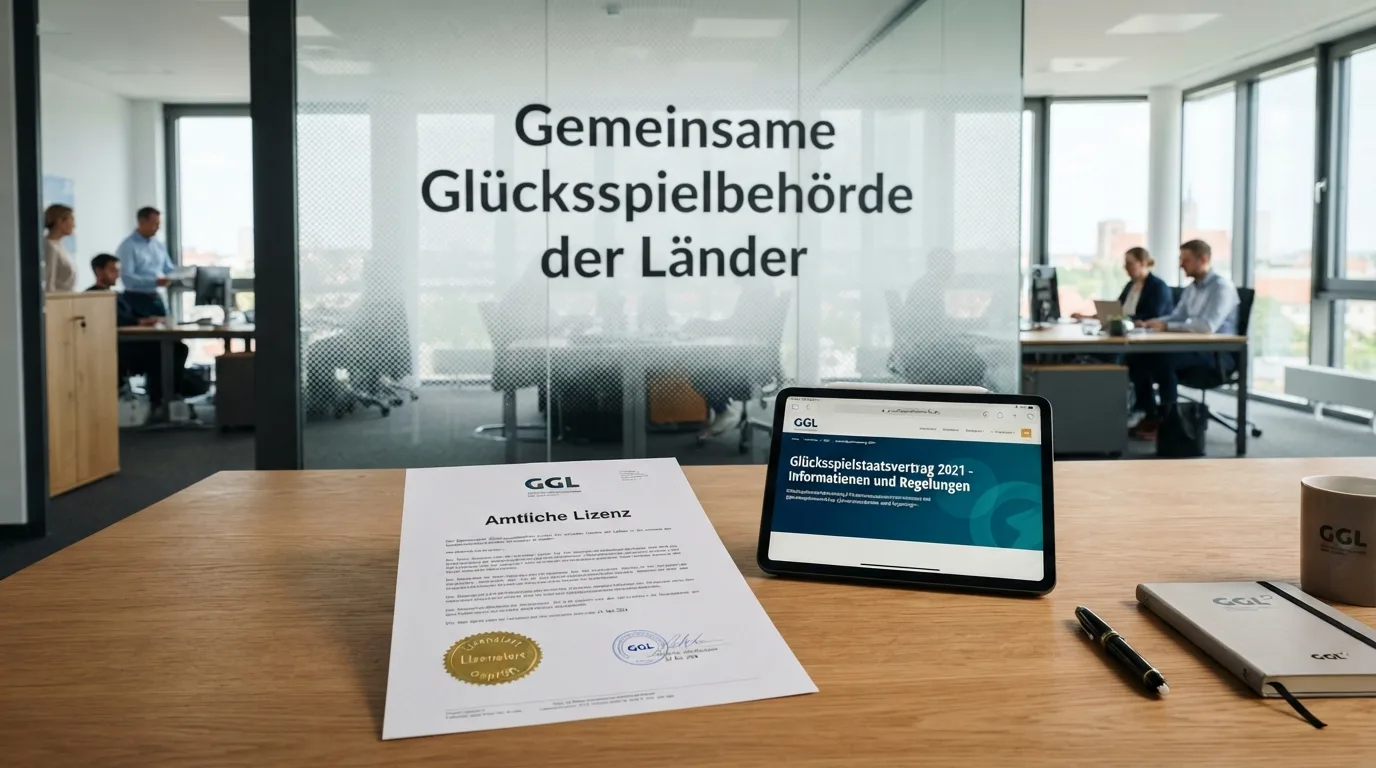 Offizielles GGL-Logo neben dem Text „GlüStV 2021“