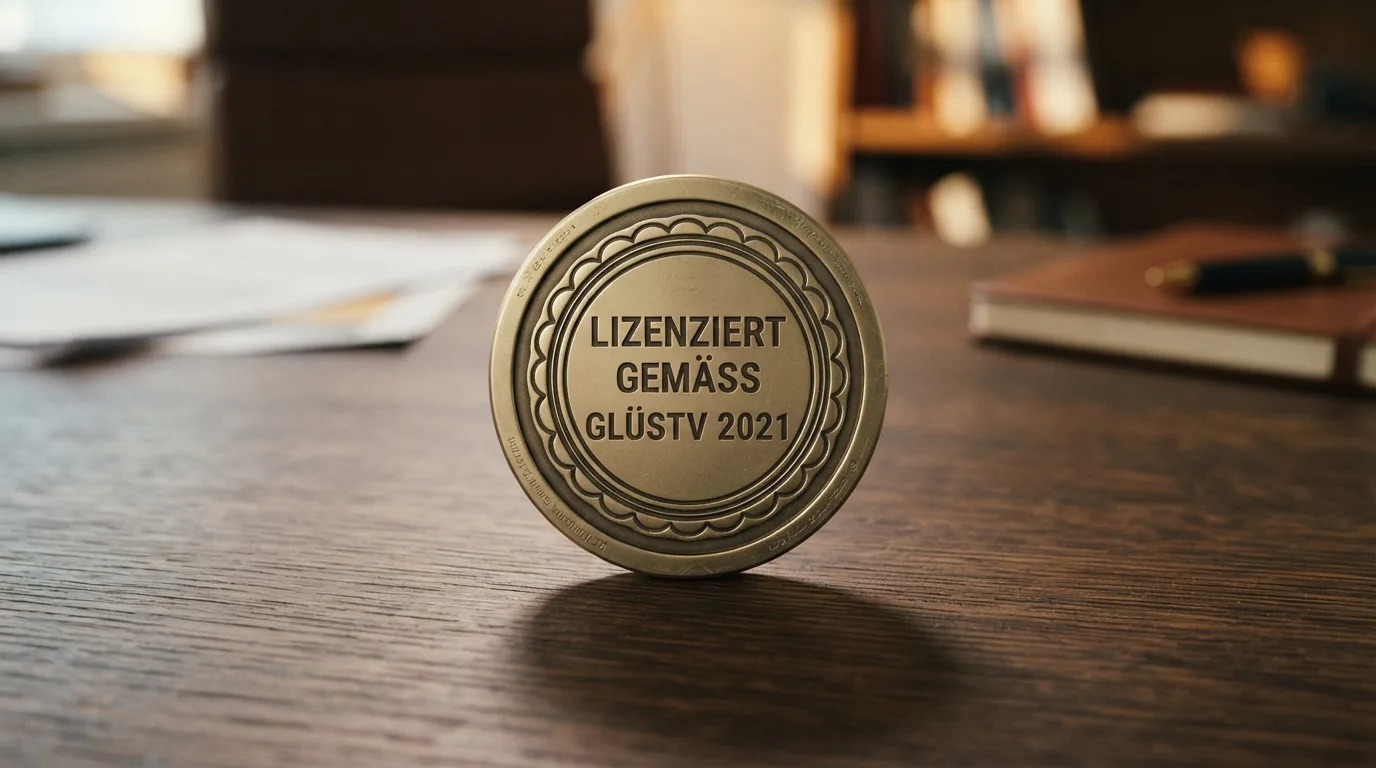 Symbolbild: Schild mit GGL-Logo und dem Text „Erlaubnis gemäß GlüStV 2021