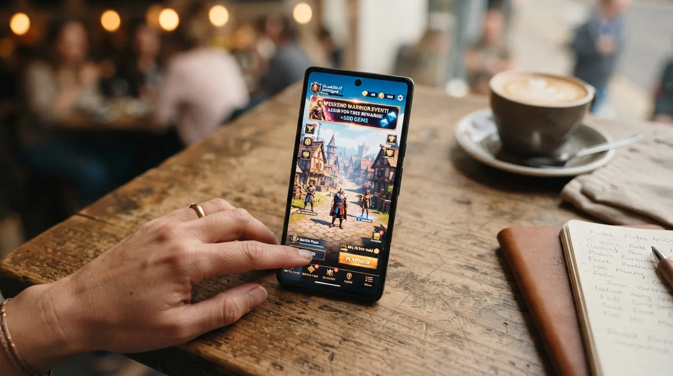 Smartphone mit mobiler Casino-Webseite — Browser oder App, was beim €20-Spiel zählt