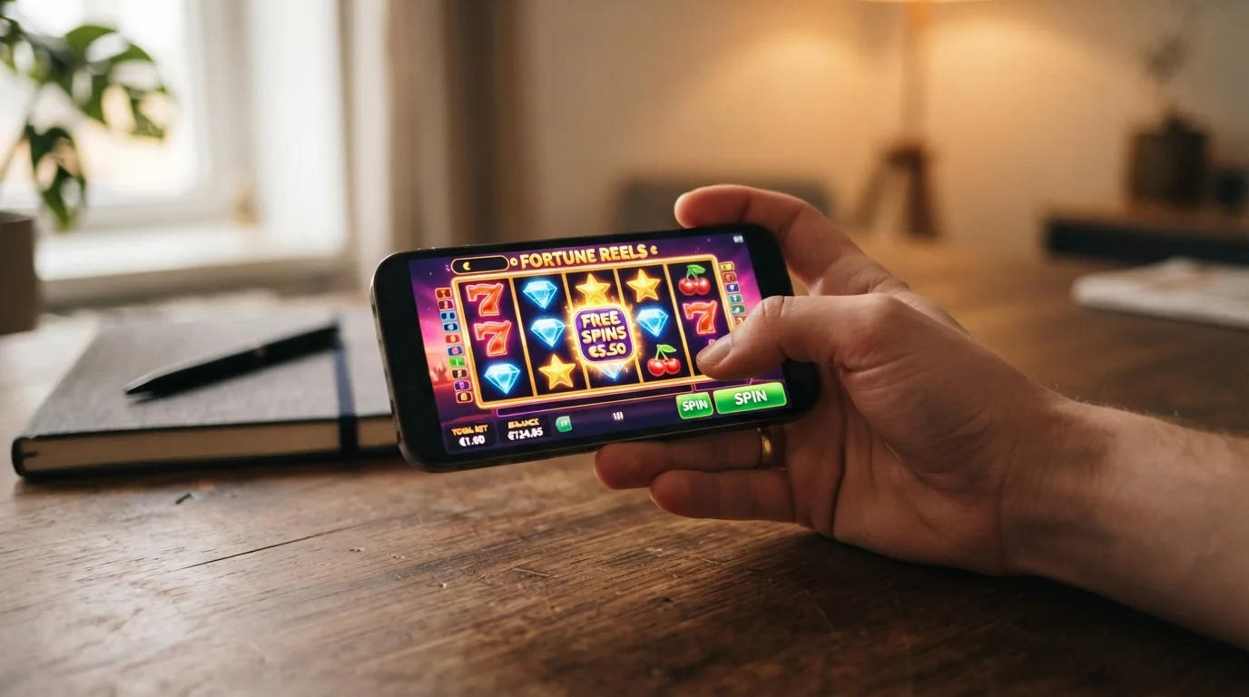 Spielautomaten und Live-Casino-Tische als visuelle Gegenüberstellung