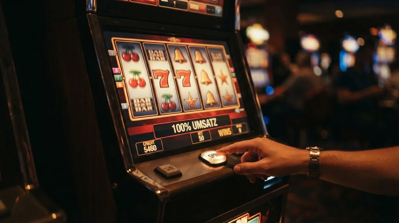Spielautomat mit hervorgehobenem 100-%-Umsatzbeitrag — Slots als Schlüssel zur Bonus-Freischaltung
