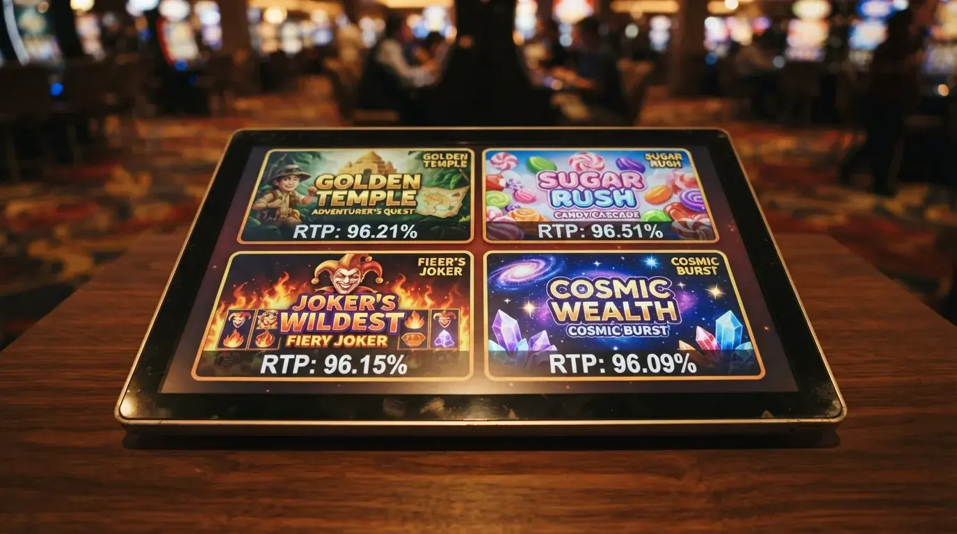 Die vier Slots mit den höchsten RTP-Werten – Book of Dead, Sweet Bonanza, Fire Joker, Starburst